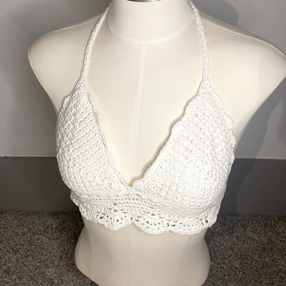 PacSun White Crochet Bralette